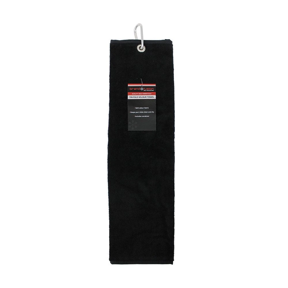Tri-Fold Velour Towel Black