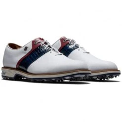 FootJoy 2022 Mens DJ Premiere Golf Shoes - White/Navy/Red