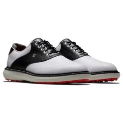 Footjoy Mens FJ TRADITIONS SPIKELESS WHITE/BLACK/GREY Golf Shoes