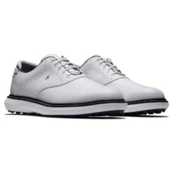 Footjoy Mens FJ TRADITIONS SPIKELESS WHITE/WHITE/NAVY Golf Shoes