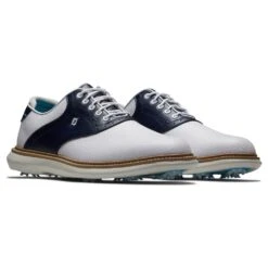 Footjoy Mens FJ Traditions White/Navy Golf Shoes