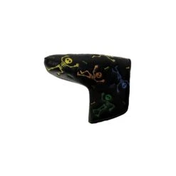 Black Playful Skeleton PU Leather Blade Putter Headcover
