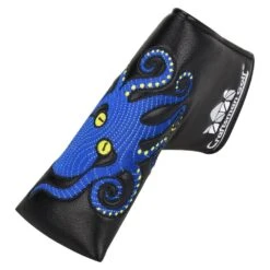 Black PU Blue Octopus Magnetic Blade Putter Headcover