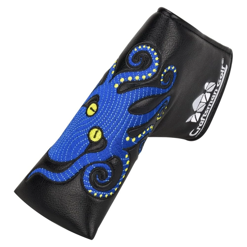 Black PU Blue Octopus Magnetic Blade Putter Headcover