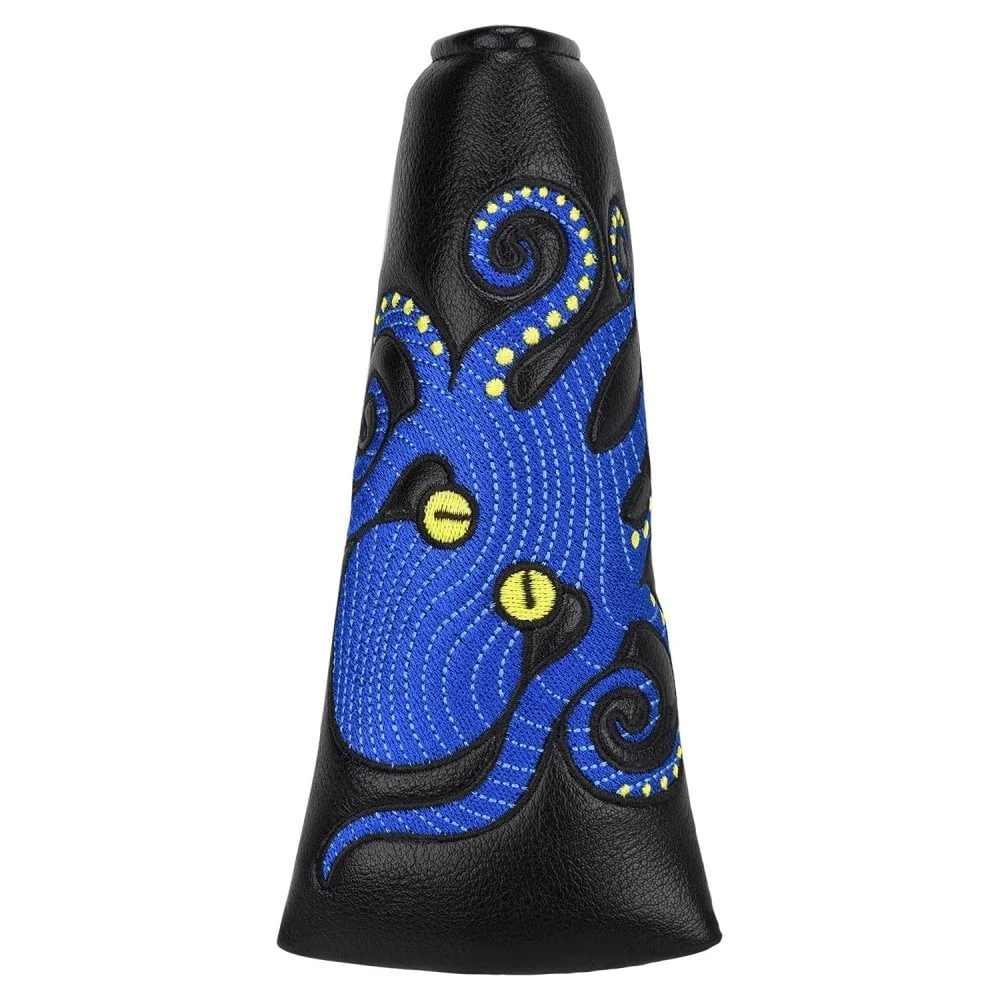 Black PU Blue Octopus Magnetic Blade Putter Headcover - Image 2