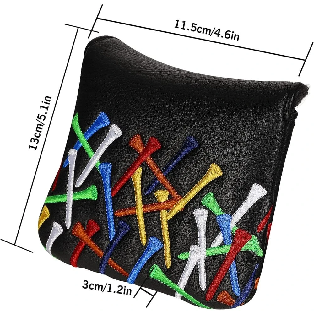 Black PU Colour Golf Tees Spider Mallet Putter Headcover - Image 4