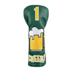 Cheers Beer Green PU Leather Driver Novelty Headcover