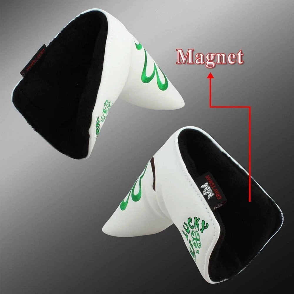 Craftsman White Lucky 4 Leaf Clover Blade Putter Headcover - Image 4