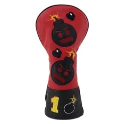 Red & Black Bomb PU Leather Driver Novelty Headcover