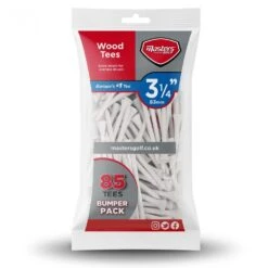 Masters (83mm) Bag Of 85 Wooden White Golf Tees