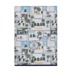 Original Tropical Postcard Waffle Towel White OS