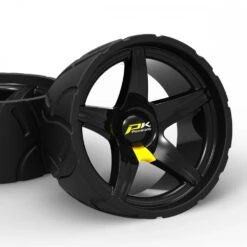 PowaKaddy 2023 Low Profile Wide Wheel Black (Pair)