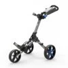 PowaKaddy 2023 MICRA Push Cart Gun Metal With Blue Trim