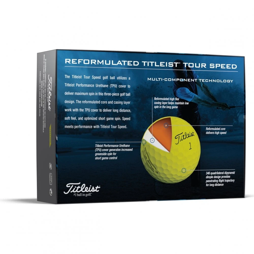 Titleist 2022 TOUR SPEED Golf Balls Yellow (dz) - Image 2